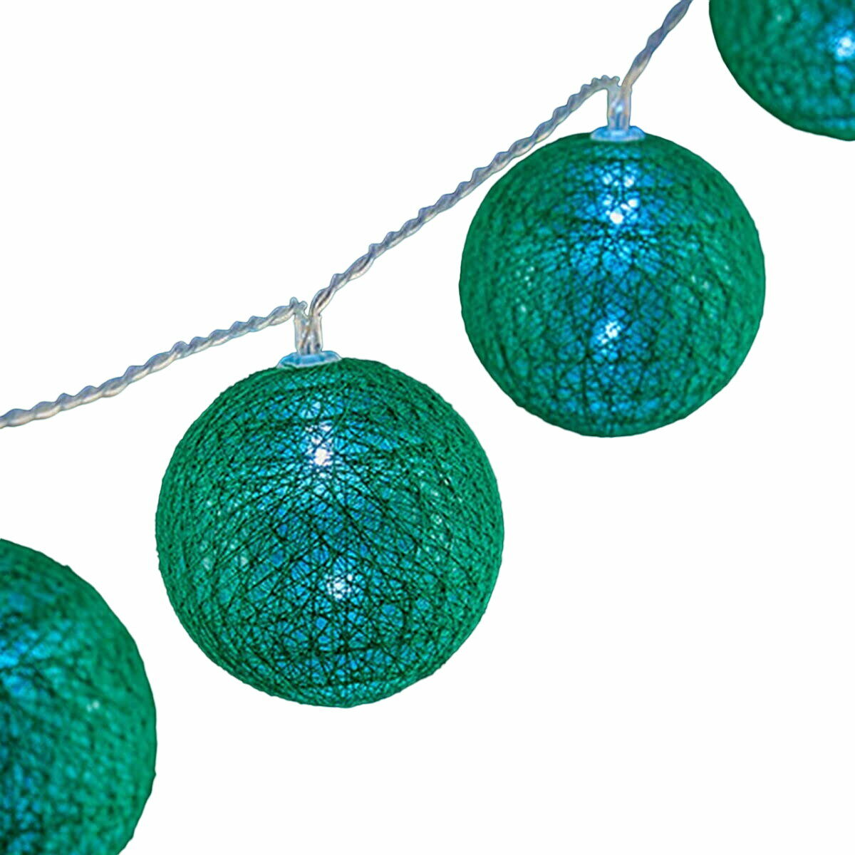 Bollkrans med LED Krist+ Grön 2 m Ø 5 cm